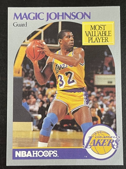 Magic Johnson 1990 NBA Hoops MVP Card #157 Los Angeles Lakers Basketball Card