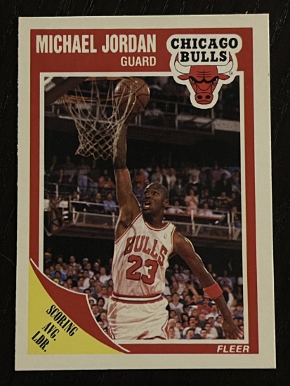 Michael Jordan 1989 Fleer Chicago Bulls Card #21 Scoring Avg. Leader