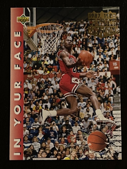 Michael Jordan 1987 Upper Deck IN YOUR FACE card #453 Two-Time Champion NBA Slam Dunk Championship