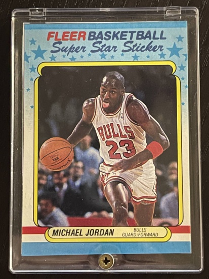 Michael Jordan Super Star Sticker Unused ENCASED 1988 Fleer NBA