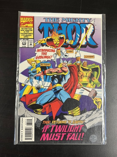 The Mighty Thor Marvel Comic #472 1994 Key 1st team Appearance of the Godlings.