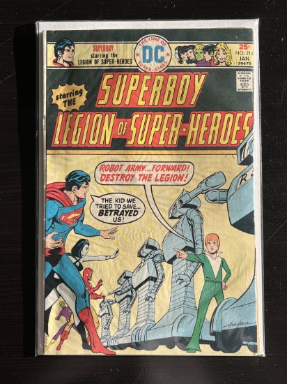 Superboy starring the Legion of Super-Heroes DC Comic #214 Bronze Age 1976