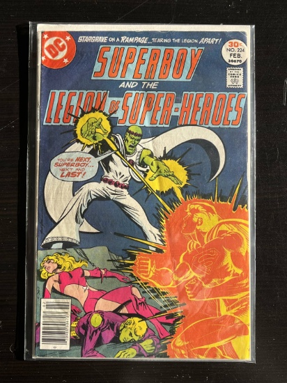 Superboy starring the Legion of Super-Heroes DC Comic #224 Bronze Age 1977