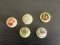 (5) WWII Pep Cereal Squadron Emblem Pins