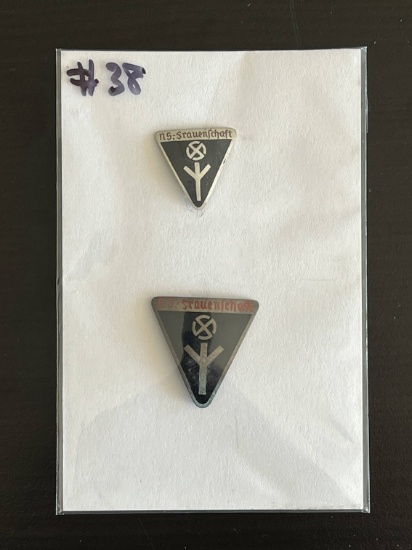 (2) WWII German Women's Org. Pins