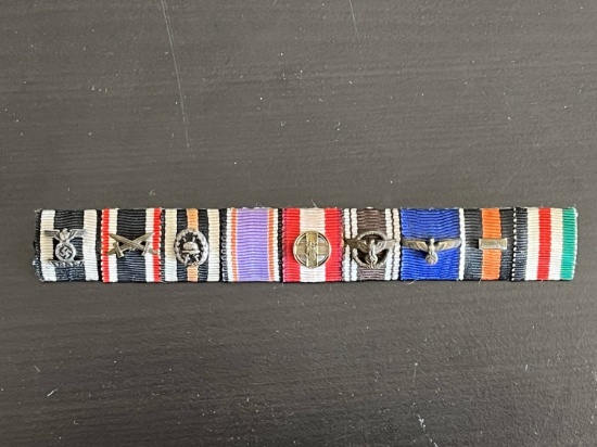 WWII German Army 9 Medal Ribbon Bar