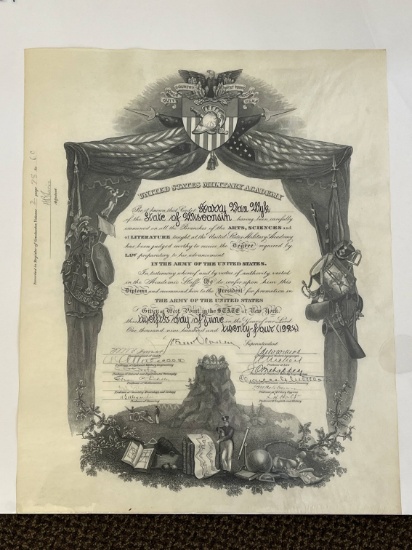 1924 Brig. Gen. WWII West Point Diploma