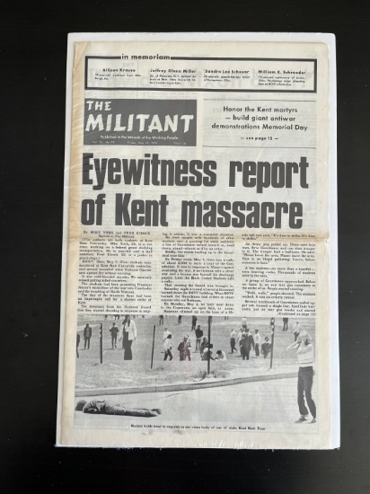 1970 "The Militant" Newspaper - Kent State