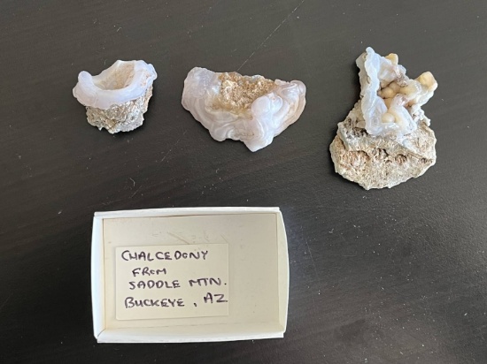 (3) Chalcedony Rock Specimens From Arizona