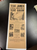 Broadside for Texas James Wild West Show