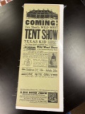 Broadside for Texas Short's Wild West Show