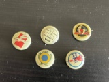 (5) WWII Pep Cereal Squadron Emblem Pins