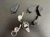 (6) Vintage Whistles-3 Plastic, 3 Metal