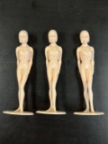 (3) 1960's Marx Campus Cuties Plastic Figures