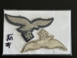 (2) WWII German Luftwaffe Cloth Eagles