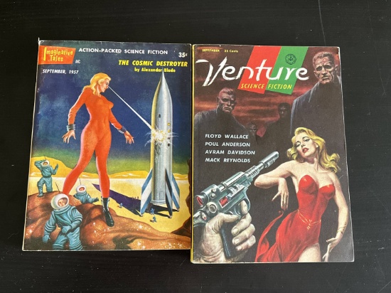 Group of (2) 1957 Pulps with Pin-Up Covers