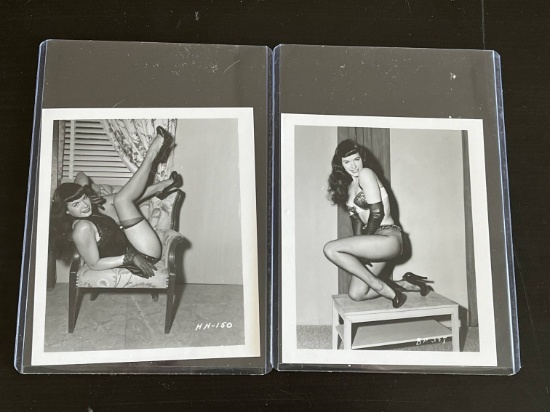 (2) 1950's Bettie Page Pin-Up Photos