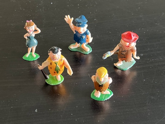 (5) 1960's Marx Flintstone Tinykins Figures