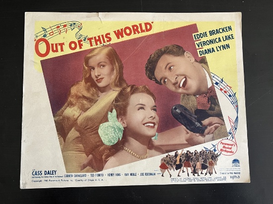 Veronica Lake/Out of This World 1945 Lobby Card