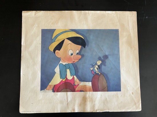 Walt Disney 1939 Pinocchio Lithograph Print