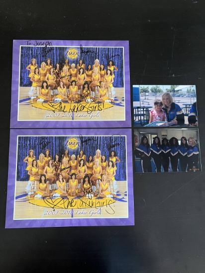(2) Signed 2009-2010 Laker Girls Color Photos