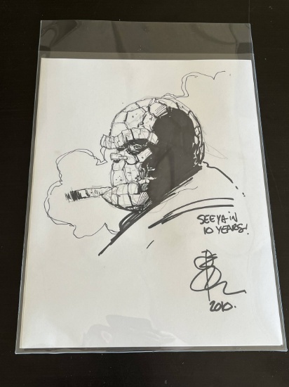 Nice Fantastic 4 "Thing" Convention Original Art Sketch