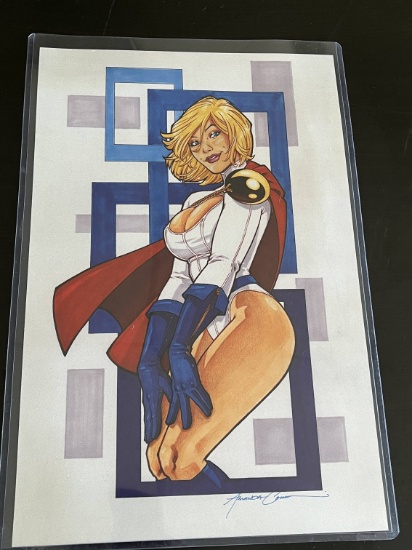 10" x 16 1/2" Amanda Conner Signed Power Girl Print (DC Comics)