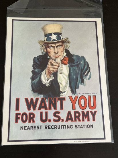 Uncle Sam Wants You 1976 Army Recruiting Poster