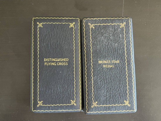 WWII DFC and Bronze Star Coffin-Style Medal Boxes