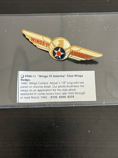 WWII Kid's Comic Book Premium - 2 3/4" Wings