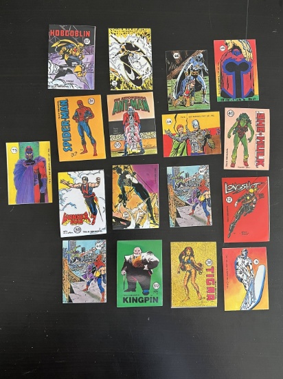 Group of (17) 1986 Marvel Vending Stickers