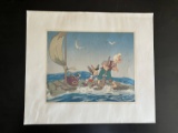 Walt Disney 1939 Pinocchio Lithograph Print
