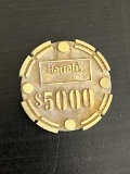 Rare $5000 Harrahs Casino Chip Brass Core From Reno/Lake Tahoe 1980s