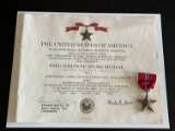 1970 Vietnam War Bronze Star Medal and Certificate