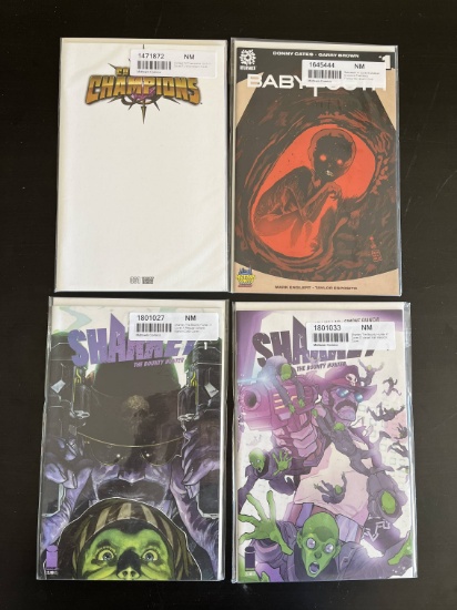 4 Issues All 1st Issues Baby Teeth #1 The Champions #1 Sharkey The Bountry Hunter #1 2 Variant Cover