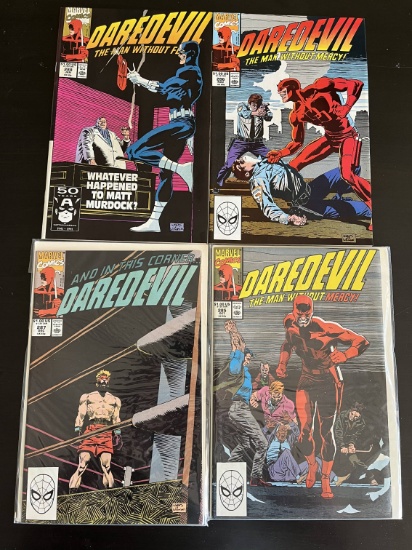 4 Issues Daredevil #285 #286 #287 & #288 Marvel Comics 1990 Key #285 1st appearance of Nyla Skin, a