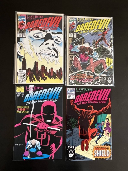 4 Issues of Daredevil Comics #297-300 Complete Storyline for LAST RITES Marvel Double Sized #300
