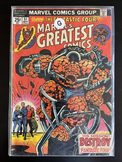Marvels Greatest Comics Marvel Comic #51 Bronze Age 1974 Fantastic Four