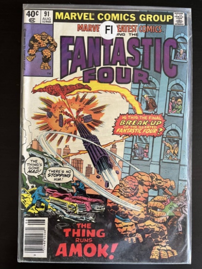 Marvels Greatest Comics Marvel Comic #91 Bronze Age 1980 Fantastic Four
