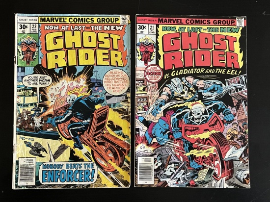 2 Issues Ghost Rider Comic #21 & #22 Marvel Comics 1976-7 Bronze Age Comics