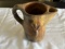 Unusual Antique Pottery Pitcher w/Pineapple Decorations