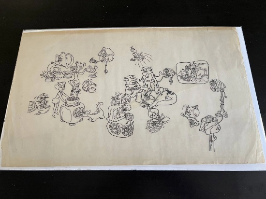 Large Antique Flintstones Sericel - 14 1/2" x 24"
