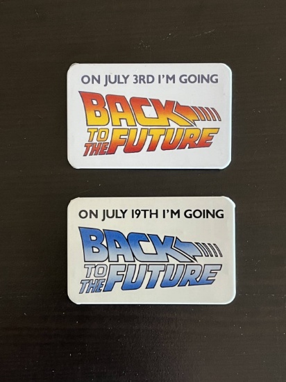 Back To The Future Group of (2) Promotional Pin-Backs