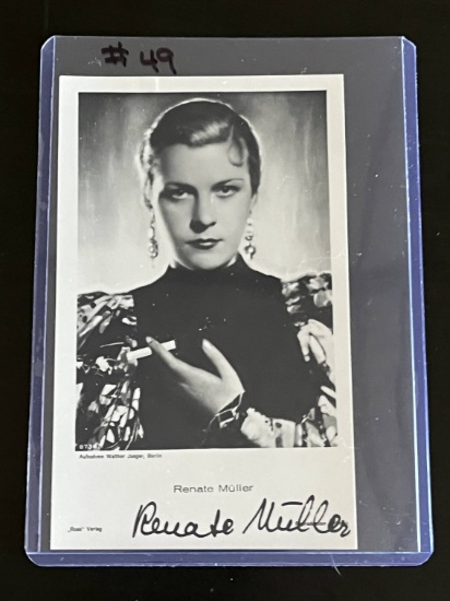 Renate Muller Actress/Gestapo Victim Signed Photo