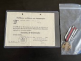 WWI German Hindenburg Cross Medal with Document