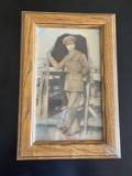 Framed WWII Hand-Colored U.S. Army Soldier Portrait Photo