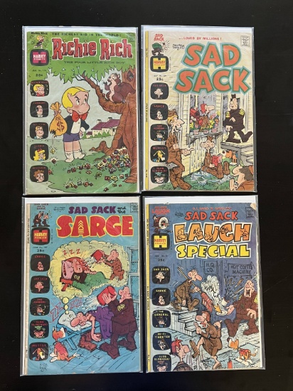 Sad Sack Harvey Comic #239 & #107. Sad Sack Laugh Special Harvey Comic #81. Richie Rich Harvey Comic