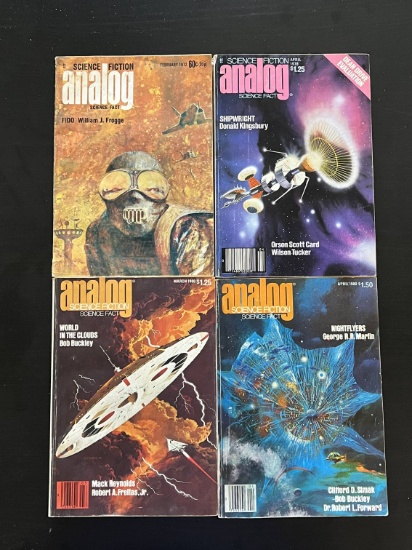 4 Books. Analog Science Fiction/Science Fact Nightflyers, World in the Clouds, Shipwright, & Fido 19