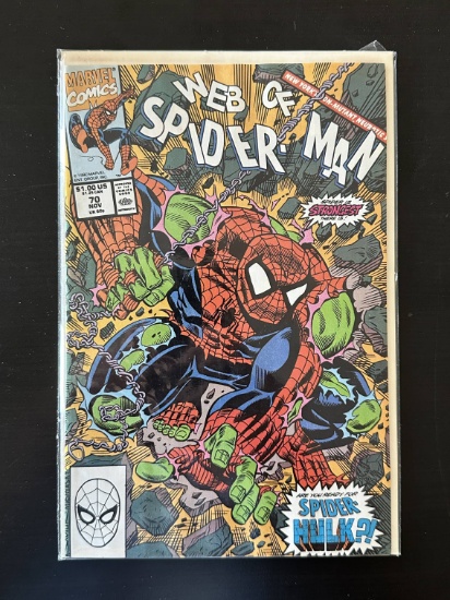 Web of Spider-Man Marvel Comics #70 1990 Key 1st appearance of Spider-Hulk.
