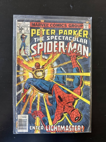 Peter Parker Spectacular Spider-Man Marvel Comics #3 Bronze Age 1977 Key 1st appearance of Lightmast